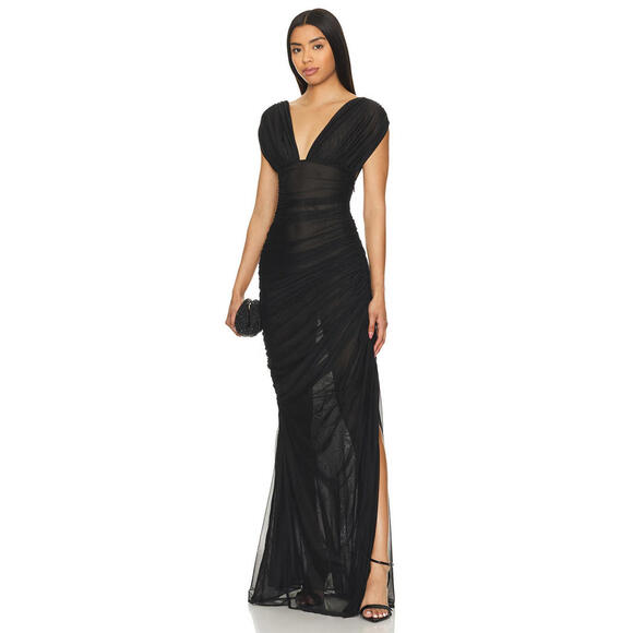 Revolve NBD Jaime Gown black sheer long dress size S NWT $298msrp - Picture 4 of 10